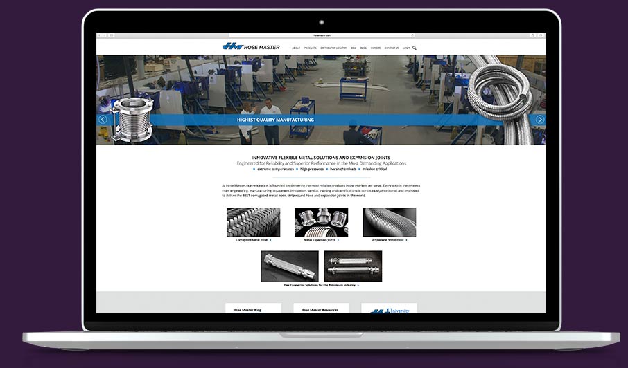 industrial website design work sample